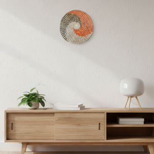 Décoration Murale Jonc de mer Vague Orange