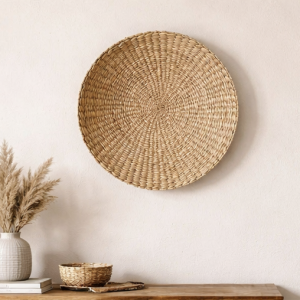 Décoration Murale Rotin Ronde Naturel 45 cm