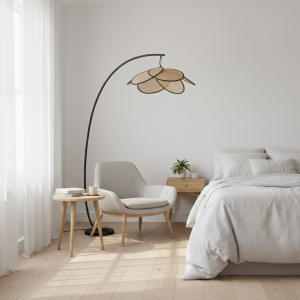 Lampe de Sol Rotin Rétro