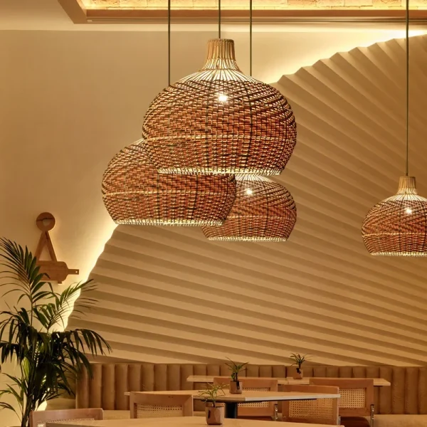 Lustre rotin naturel