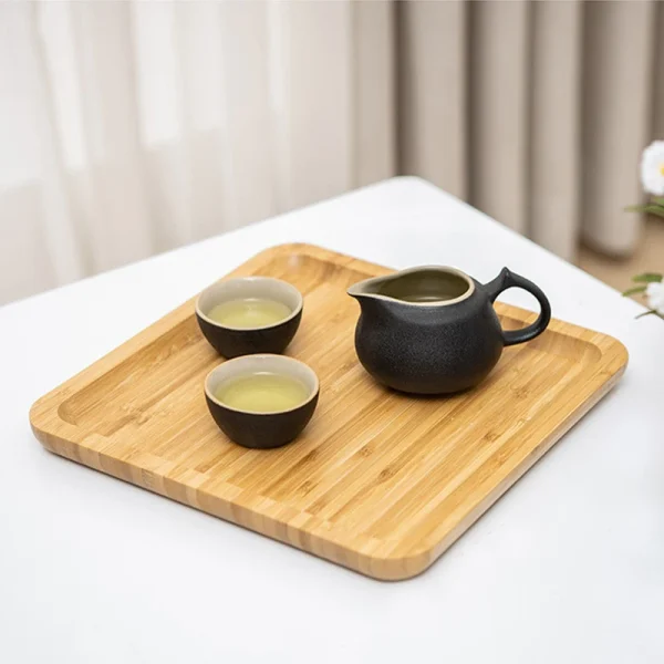plateau bambou service carré