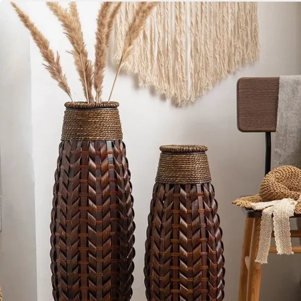 vase rotin haut
