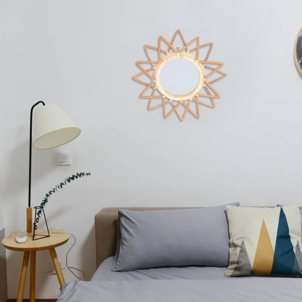 Miroir Rotin Soleil Étoilé