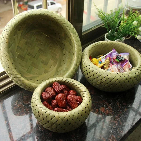 panier décoratif en bambou