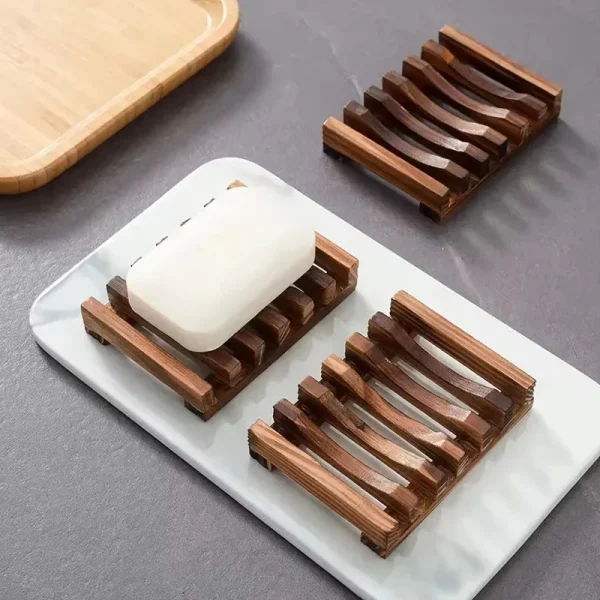 porte-savon en bambou foncé